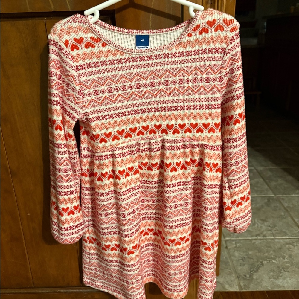 Red and White Patterned Dress
